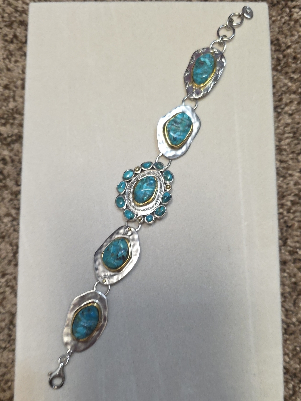 New Silpada Santa Fe Turquoise Stone Silver-Tone Women's Bracelet